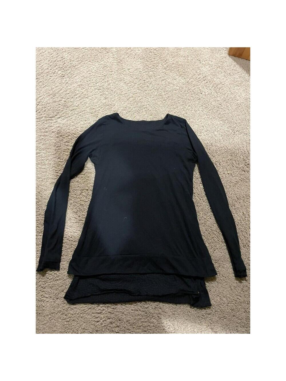 Women's LUCY long sleeve black t-shirt double layer M MEDIUM